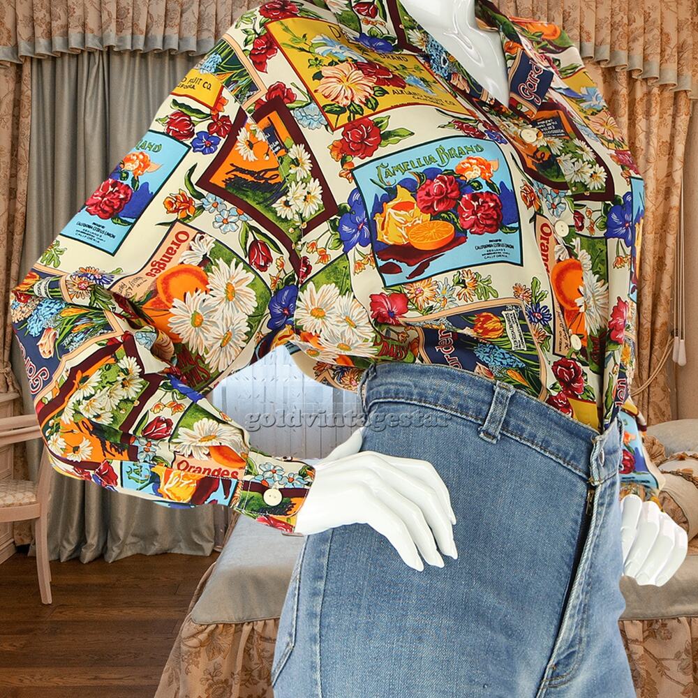 Eclectic Rose Floral Patchwork Shirt Vintage 2XL